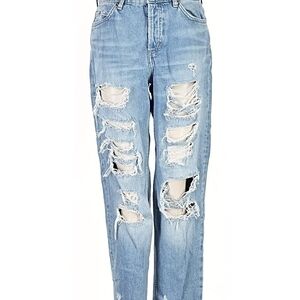 H&M Light Blue Distressed Boyfriend Jeans